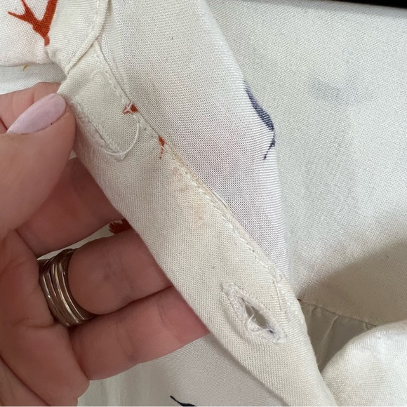 Living Doll Women’s Ivory Long Sleeve Bird Print Dress - Size XL - Picture 3 of 9